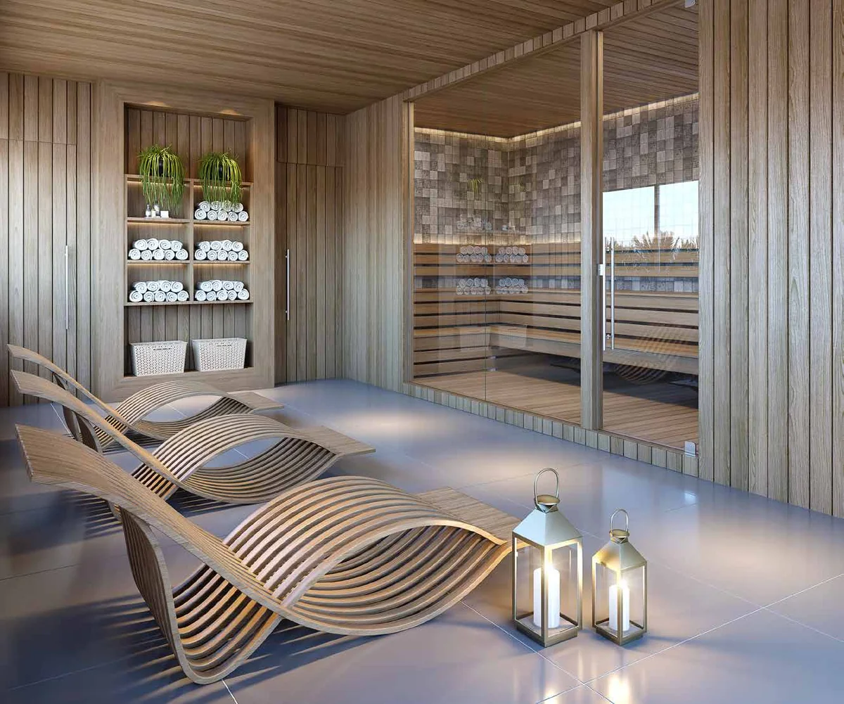 Spa com sauna do Apogeo — perspectiva artística