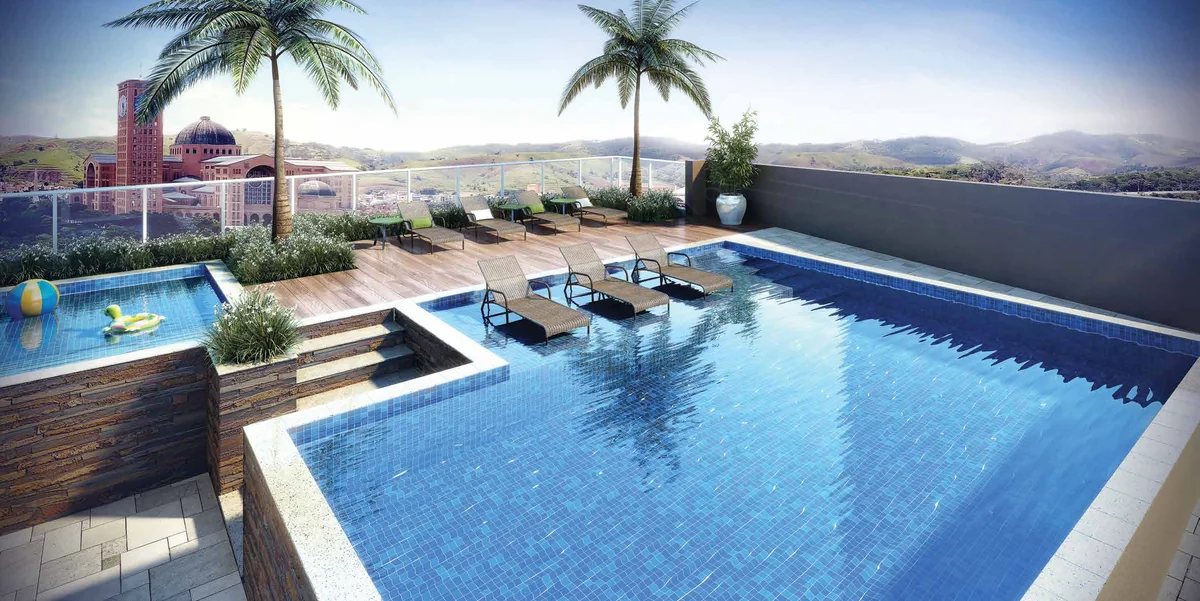 Piscina na cobertura do Ikone — perspectiva artística