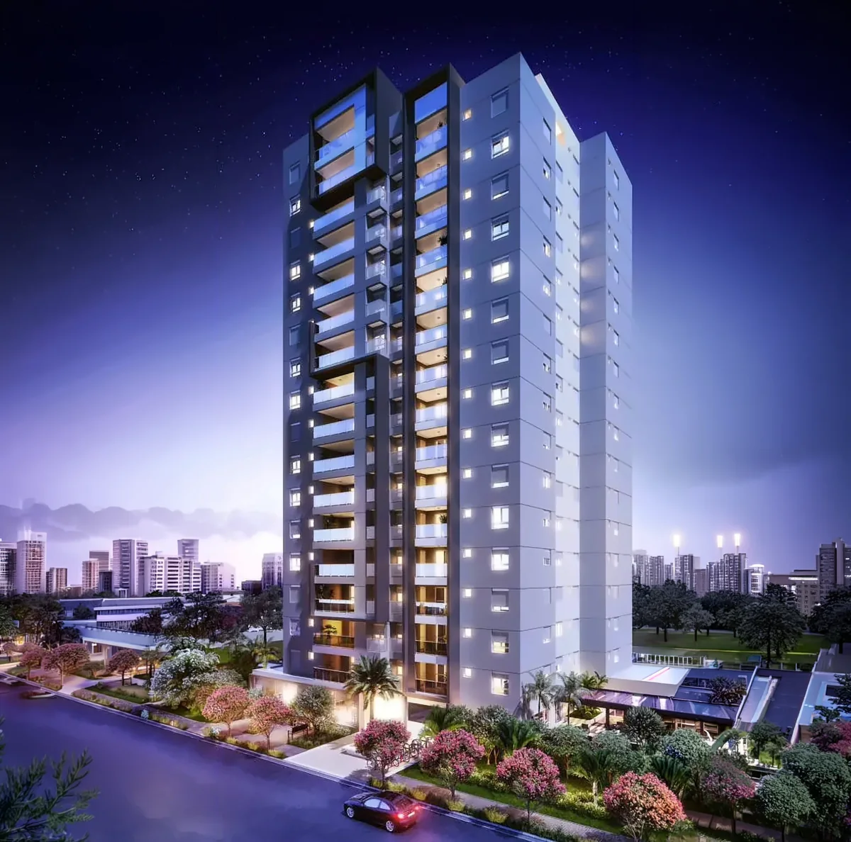 Fachada do Le Quartier — perspectiva artística